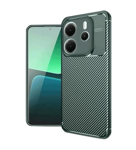 Xiaomi Redmi Note 14 4g Kılıf Auto Focus Karbon Kapak - Koyu Yeşil