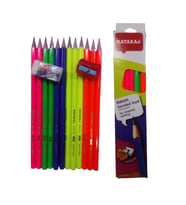 Kurşun Kalem HB 1 Düzine Kalemtraş Silgi Hediyeli Nataraj Kurşun Kalem Neon Renk 1 Düzine (Siyah)