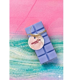 Çikolata Buhurdanlık Mum - Mumelia Candles Doğal Soya, El Yapımı, Dekoratif - Buz Mavisi