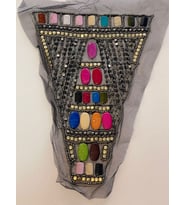 28X20 CM TAŞLI BONCUKLU TASARIM KIYAFET YAKA AKSESUARI APLİK DİKİŞ