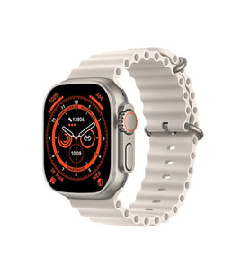 IWO Watch 8 Ultra 49mm Kordon Kilitlemeli Vidalı Kasa GPS NFC Siri Destekli (Krem)