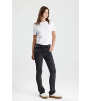 Yeni Sezon Boot Cut Monica24 Koyu Gri Denim Düz Kesim Sade Şık Kadın Jean Pantolon