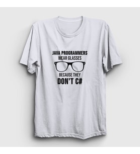 Presmono Unisex Beyaz Glasses Developer Yazılımcı T-Shirt 333928tt (Beyaz)
