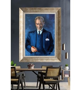 Gümüş Çerçeveli Atatürk Tablo za219