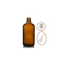 50ml kahverengi cam içten damlalıklı şişe beyaz kapak, 24 adet, damlalıklı şişe, damlatmalı şişe