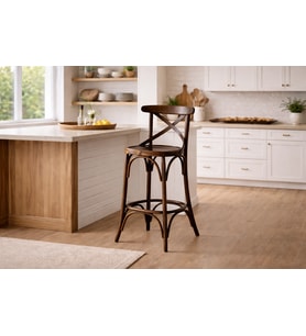 THONET ÇARPI ÇITALI BAR SANDALYESİ, CEVİZ