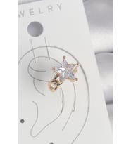 Pirinç Gold Renk Zirkon Taşlı Yıldız Model Kadın Kıkırdak Küpe