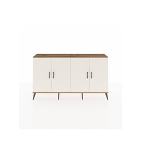 Arges Konsol 4 Raflı 4 Kapaklı 176x30x99 Çam-Aytaşı/Antrasit