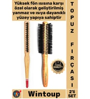 #Fırça Isıya Dayanıklı Sağlam Ergonomik Saplı Salon Profesyonel Yanmaz Set Topuz Saç Fırçası 2'li