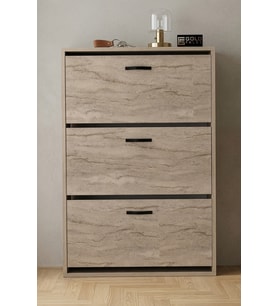 Düşer Kapaklı Ayakkabılık Ekru 74 cm