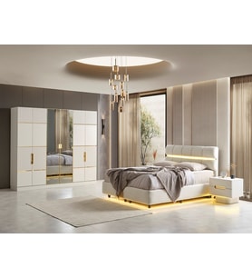 BASEL MDF YATAK ODASI TAKIMI (Beyaz)