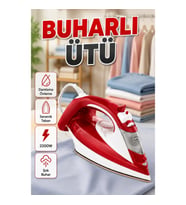 Kırmızı Buharlı Ütü 2200W – Seramik Tabanlı 177 gr/dk Şok Buharlı