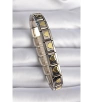 316L Çelik Gümüş Renk Gold Kalp İşleme Nomination Charm Bileklik TJ-BB6460