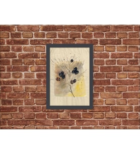 Ahşap Kendinden Çerçeveli Tablo - Ebru Sanatı Zeytin Dalı - 2, Standart - 20x28cm