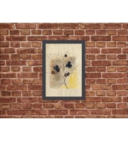 Ahşap Kendinden Çerçeveli Tablo - Ebru Sanatı Zeytin Dalı - 2, Standart - 20x28cm