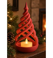 Minimalist Spiral Noel Ağacı Şeklinde LED Mum Tutucu
