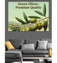 Premium Kalite Yeşil Zeytin Dekoratif Kanvas - Mdf Ahşap Tablo