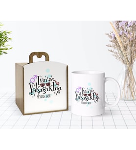 BK Gift Kişiye Özel Ahşap Kutuda Evin Yakışıklısı Tasarımlı Beyaz Kupa Bardak-2