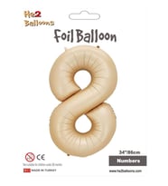 8 Rakam Karamel Folyo Balon 34"