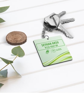 BK Gift Kişiye Özel Hes Kod Tasarımlı Ahşap Anahtarlık-1