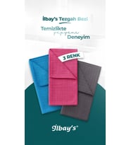 İlbay’s 2’li Mikrofiber Tezgah Bezi 40x40 cm  Süper Emici Leke Bırakmaz Bez