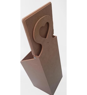 Hobi ERDL 90045 Dekoratif Model Poşet Kutusu Ahşap MDF HAM  kalpli El Yapımı
