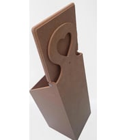 Hobi ERDL 90045 Dekoratif Model Poşet Kutusu Ahşap MDF HAM  kalpli El Yapımı