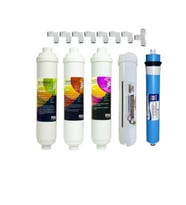 Musluk Hediyeli 5 Aşamalı Su Arıtma Cihazı Filtre Seti Inline Filtre+ RO Membran + Post Karbon Kapalı Kasa Uyumlu Tam Set