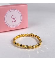 18 Ayar Gold Kaplama  Zarif Kelepçe Bilezik , İthal Gold Kaplama Mineli Bilezik , Sevgiliye Hediye