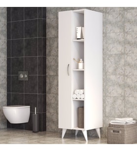 Tek Kapılı Raflı Ütü Masası Dolabı Beyaz - BDL0301