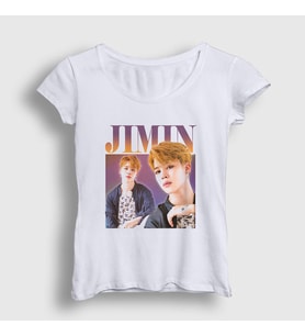 Presmono Kadın Beyaz Poster K Pop Jimin Bts T-Shirt 272311tt