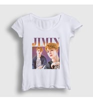 Presmono Kadın Beyaz Poster K Pop Jimin Bts T-Shirt 272311tt