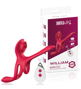PRIME TOYS William Şarjlı Kumandalı Klitoris G Nokta Vibratör Perine Uyarıcı Testis ve Penis Halkası