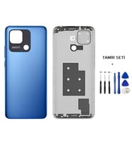 Xiaomi Redmi 10C FULL Kasa Arka Kapak Yan Tuş Takımı MAVİ - TAMİR SETİ