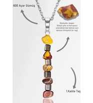 Sertifikalı AAA+ Kırık Taşlı Model Mookaite Jasper Taşı Kolye (Çok Renkli)