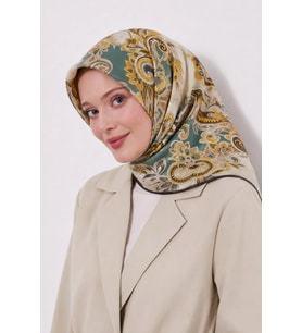 Lesscarves Desenli Pamuk İpek Eşarp LS2203