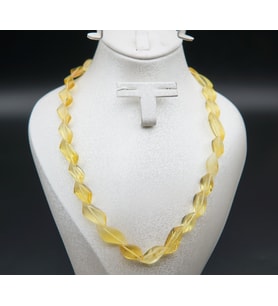 Orijinal  Rolex Sarı Kehribar Kadın Kolye sk000135