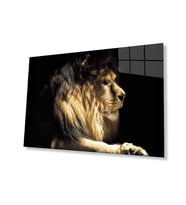Aslan Hayvan Cam Tablo 4mm Dayanıklı Temperli Cam
