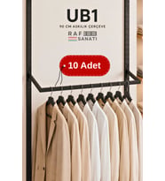 10 Adet - UB1 90 cm U Tipi Mağaza Askılığı – 30 cm Derinlik 40 Hatve - Konik Dikme Profil Uyumlu Elbise Askı Taşıyıcı Siyah