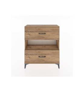 Arges Şifonyer Tek Raflı 2 Çekmeceli 88x30x106 Çam-Çam