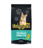 Econature Plus Tavuklu Kısırlaştırılmış Yetişkin Kedi Maması 15 Kg (Kahverengi)