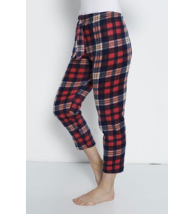 Cepsiz Kışlık Polar Kadın Pijama Altı Tek Alt je30 (Kırmızı)