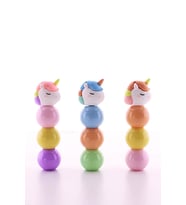 Çocuklara Eğlenceli Renkli 3 Adet 9 Kalemli Unicorn Tasarımlı Fosforlu Kalem Set