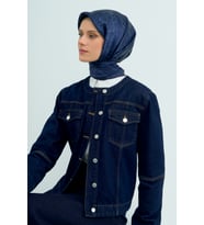 Armine Saf İpek Sura Eşarp-2026 İlkbahar-Yaz- 953700D (Lacivert)