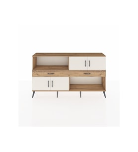 Arges Konsol 3 Raflı 2 Çekmeceli 4 Kapaklı 176x30x99 Çam-Aytaşı/Çam