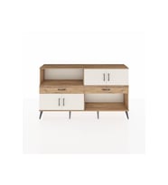 Arges Konsol 3 Raflı 2 Çekmeceli 4 Kapaklı 176x30x99 Çam-Aytaşı/Çam