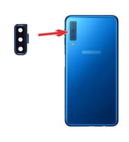 Samsung A750 A7 2018 Kamera Camı Lens Çerçeveli - Mavi