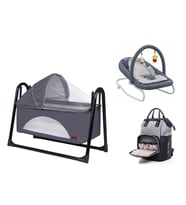 3lü Bebek Seti Sallanır Bebek Beşiği Ana kucağı Beşik Hamak Anakucağı Bebek Bakım Çantası (Standart)