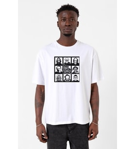 The Psycho Bunch Beyaz Erkek Oversize Tshirt