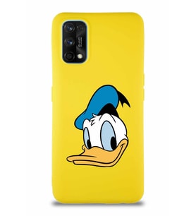 Realme 7 Pro Soft Premier Kapak Donald Duck-B Tasarımlı Silikon Kılıf - Sarı (Şeffaf)